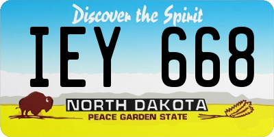 ND license plate IEY668