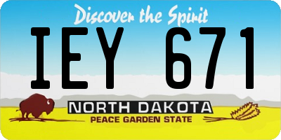 ND license plate IEY671