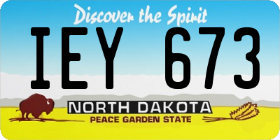 ND license plate IEY673