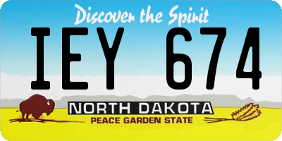ND license plate IEY674