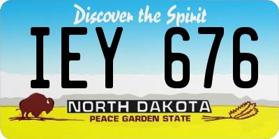 ND license plate IEY676