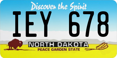 ND license plate IEY678