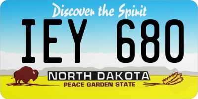 ND license plate IEY680