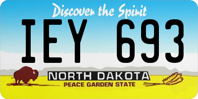 ND license plate IEY693