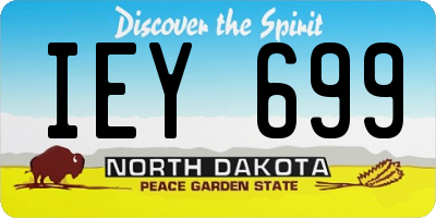 ND license plate IEY699