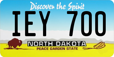 ND license plate IEY700