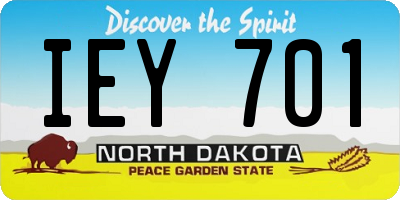 ND license plate IEY701