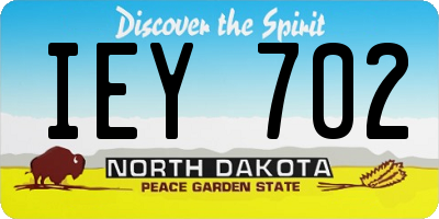 ND license plate IEY702