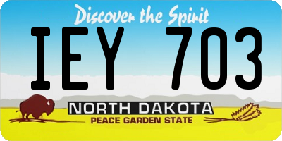 ND license plate IEY703