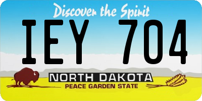ND license plate IEY704