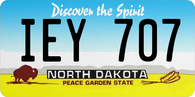 ND license plate IEY707