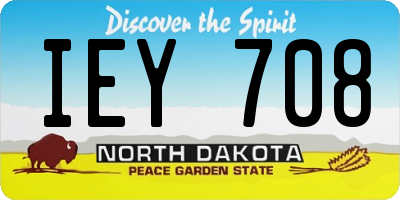 ND license plate IEY708
