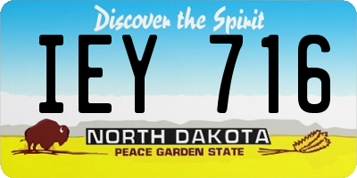ND license plate IEY716