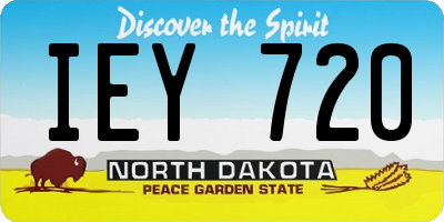 ND license plate IEY720