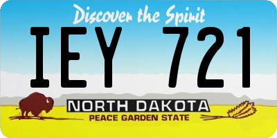ND license plate IEY721