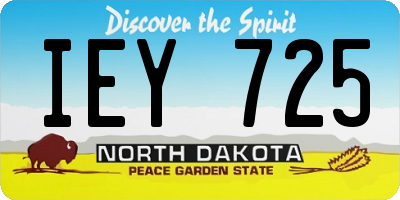ND license plate IEY725