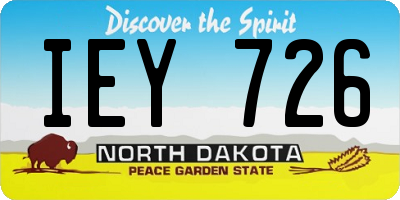 ND license plate IEY726