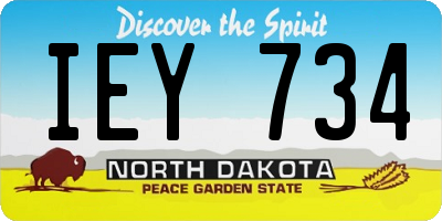 ND license plate IEY734