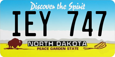 ND license plate IEY747