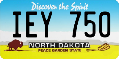 ND license plate IEY750