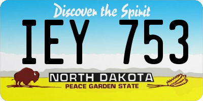 ND license plate IEY753