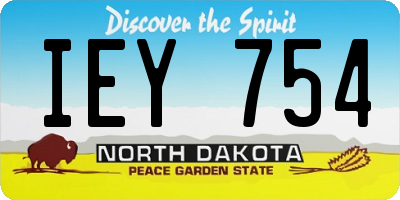 ND license plate IEY754
