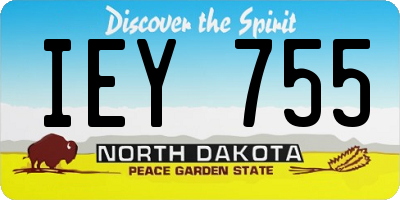 ND license plate IEY755