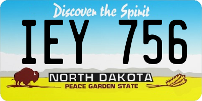 ND license plate IEY756