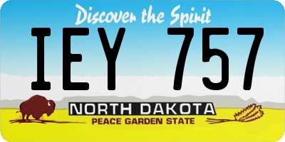 ND license plate IEY757