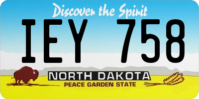 ND license plate IEY758