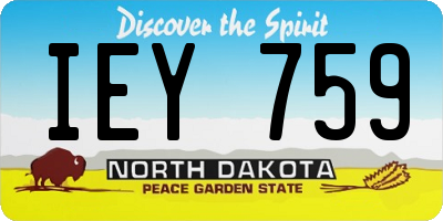 ND license plate IEY759