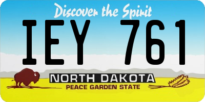 ND license plate IEY761