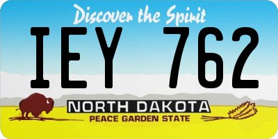 ND license plate IEY762