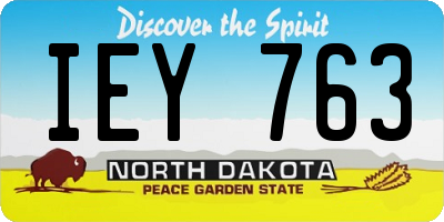 ND license plate IEY763