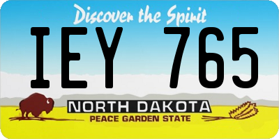 ND license plate IEY765