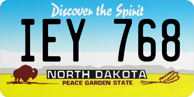 ND license plate IEY768