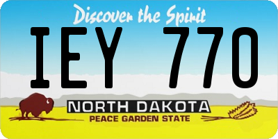 ND license plate IEY770