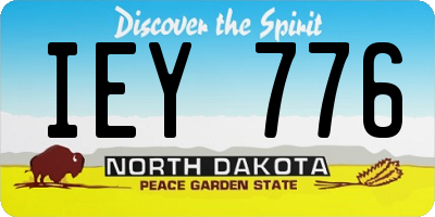 ND license plate IEY776