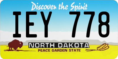 ND license plate IEY778