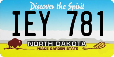ND license plate IEY781