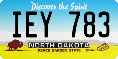 ND license plate IEY783