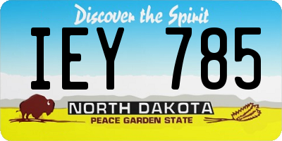 ND license plate IEY785