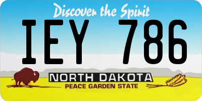 ND license plate IEY786
