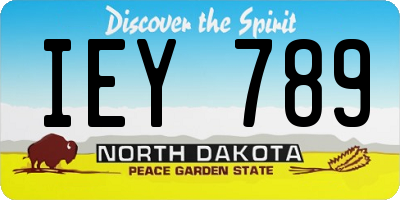 ND license plate IEY789