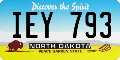 ND license plate IEY793