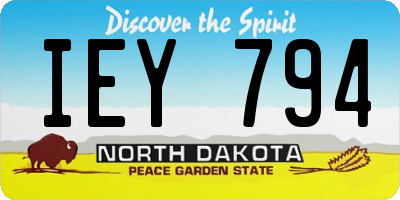 ND license plate IEY794