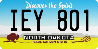 ND license plate IEY801