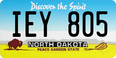 ND license plate IEY805
