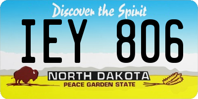 ND license plate IEY806
