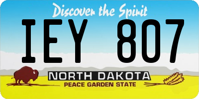 ND license plate IEY807